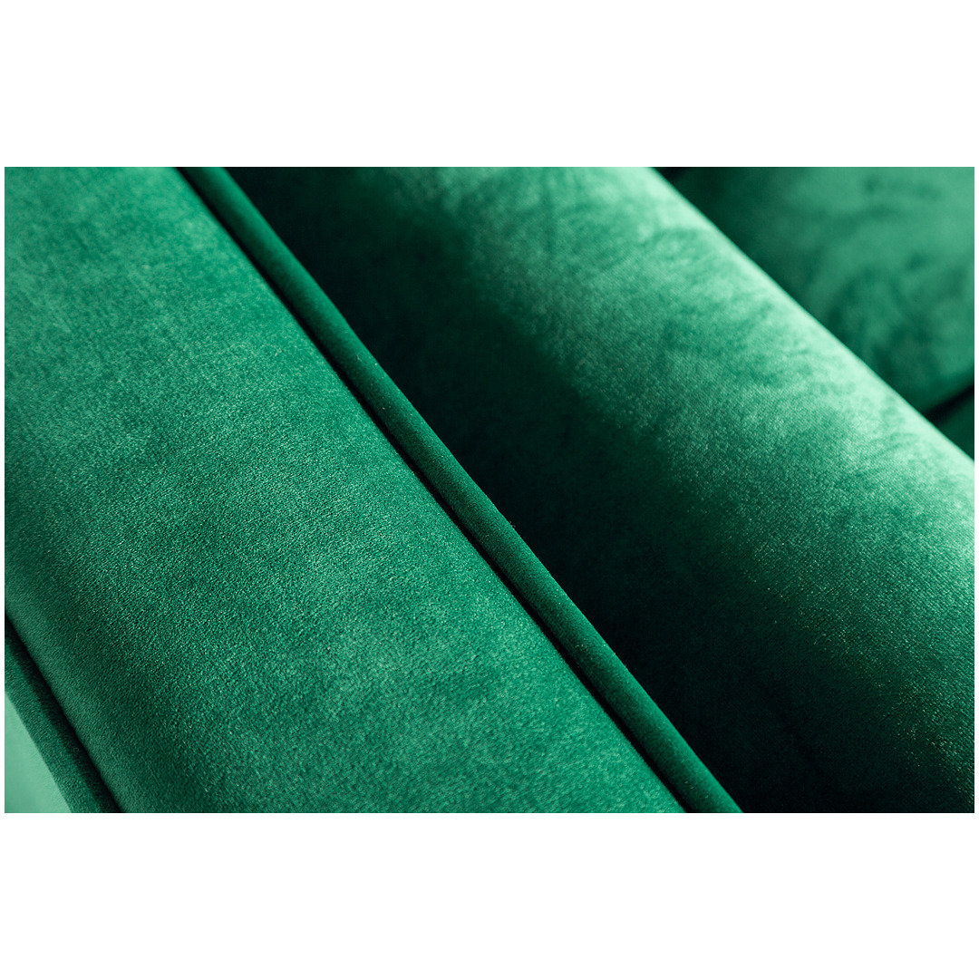 Sofa Cozy Velvet, 225 cm, smaragdo žalios spalvos, veliūras