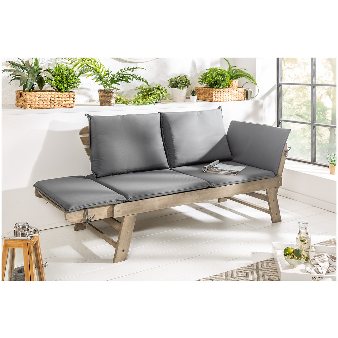 Lauko sofa Modular, 152 cm, pilkas, akacija
