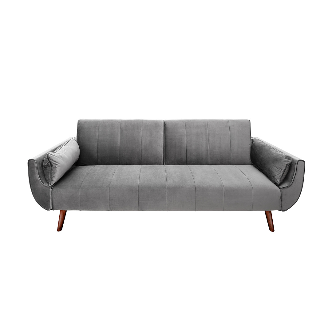 Sofa-lova Divani II, 215 cm sidabro pilkos spalvos, veliūras