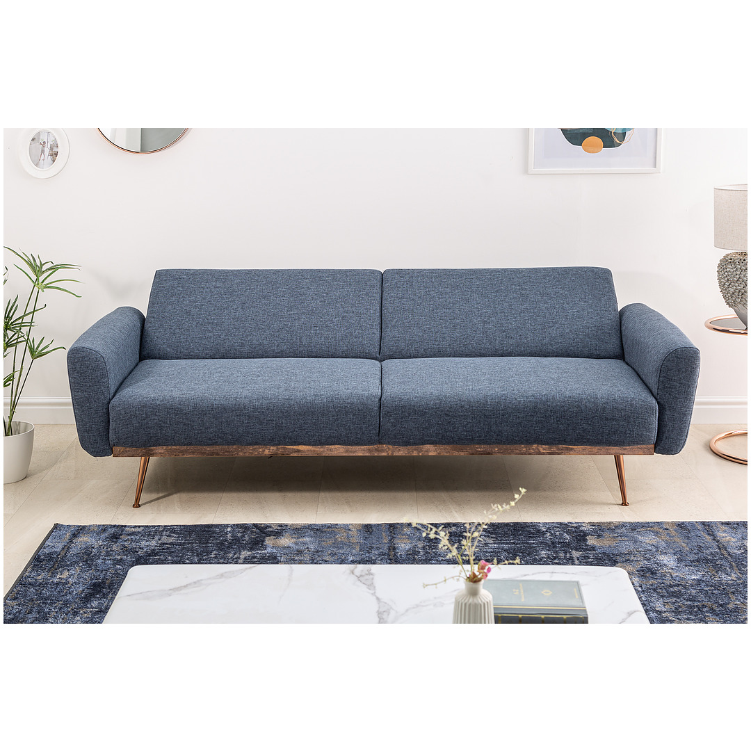 Sofa-lova Bellezza 210 cm, mėlyna, faktūrinis audinys