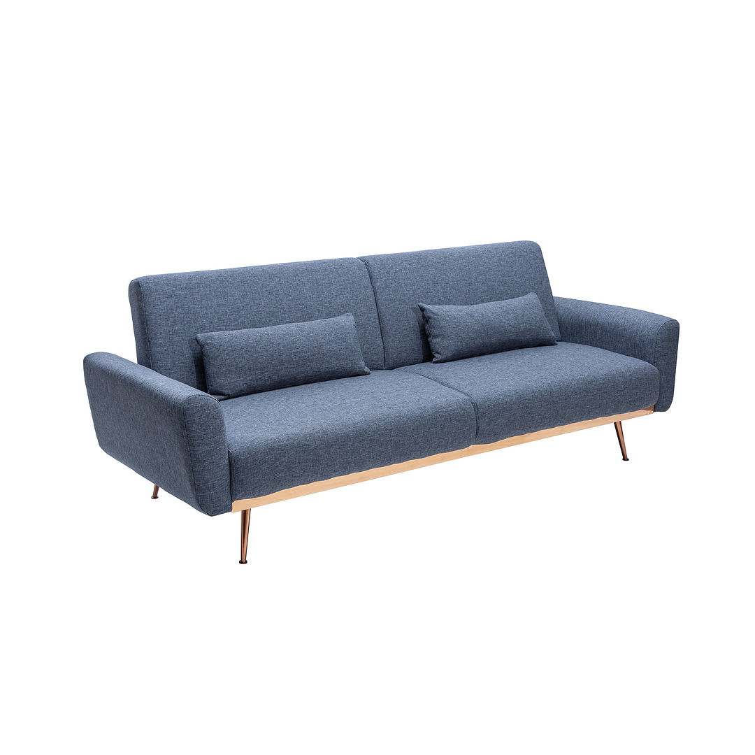 Sofa-lova Bellezza 210 cm, mėlyna, faktūrinis audinys