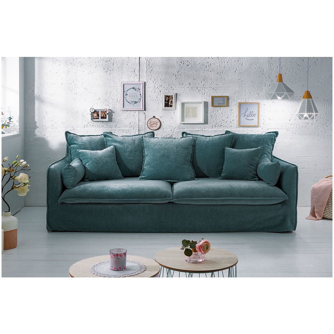 Sofa Heaven 210 cm žalsvos spalvos, veliūras