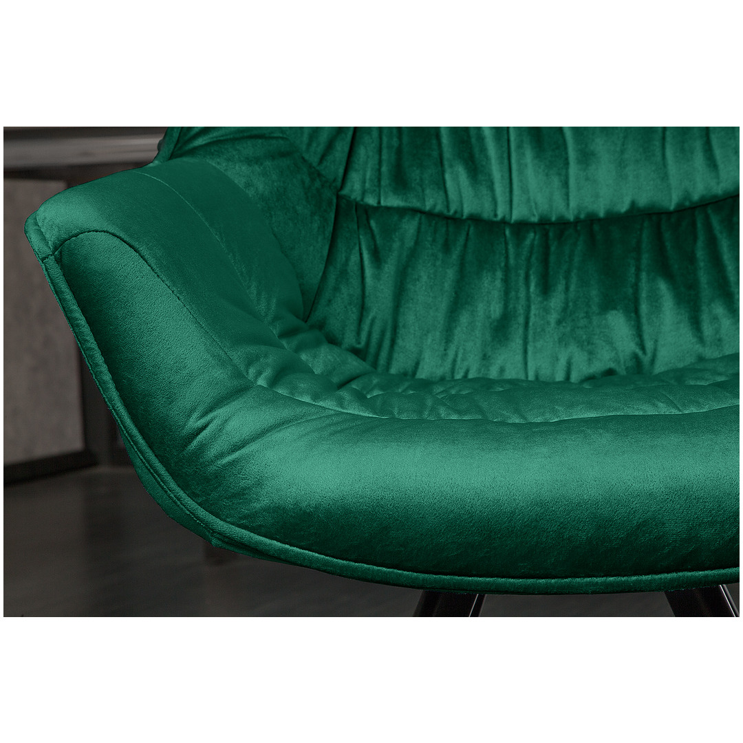 Kėdė The Dutch Comfort, veliūras, smaragdo žalios spalvos, su ranktūriais
