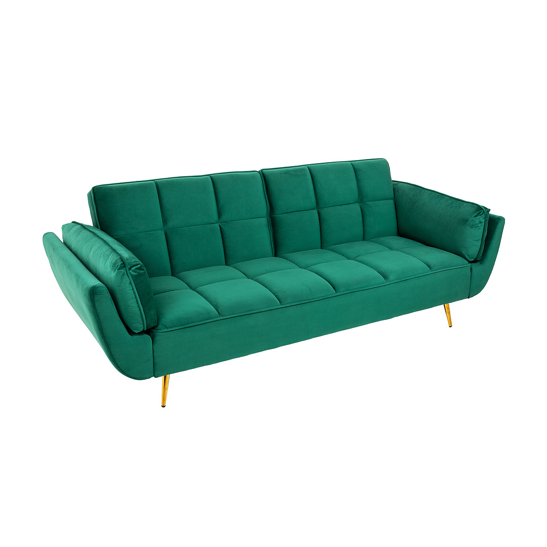 Sofa-lova Boutique 215 cm, smaragdo žalios spalvos, veliūras