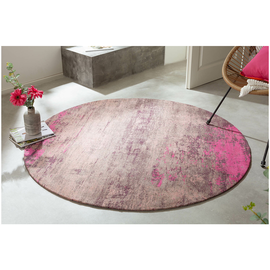 Kilimas Modern Art, 150 cm, apvalus, smėlio ir rožinės spalvos