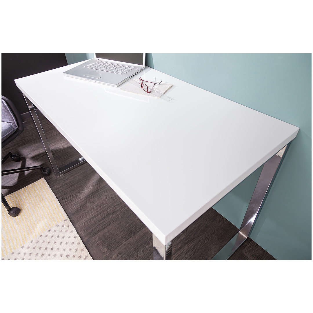Rašomasis stalas White Desk 120x60 cm baltas