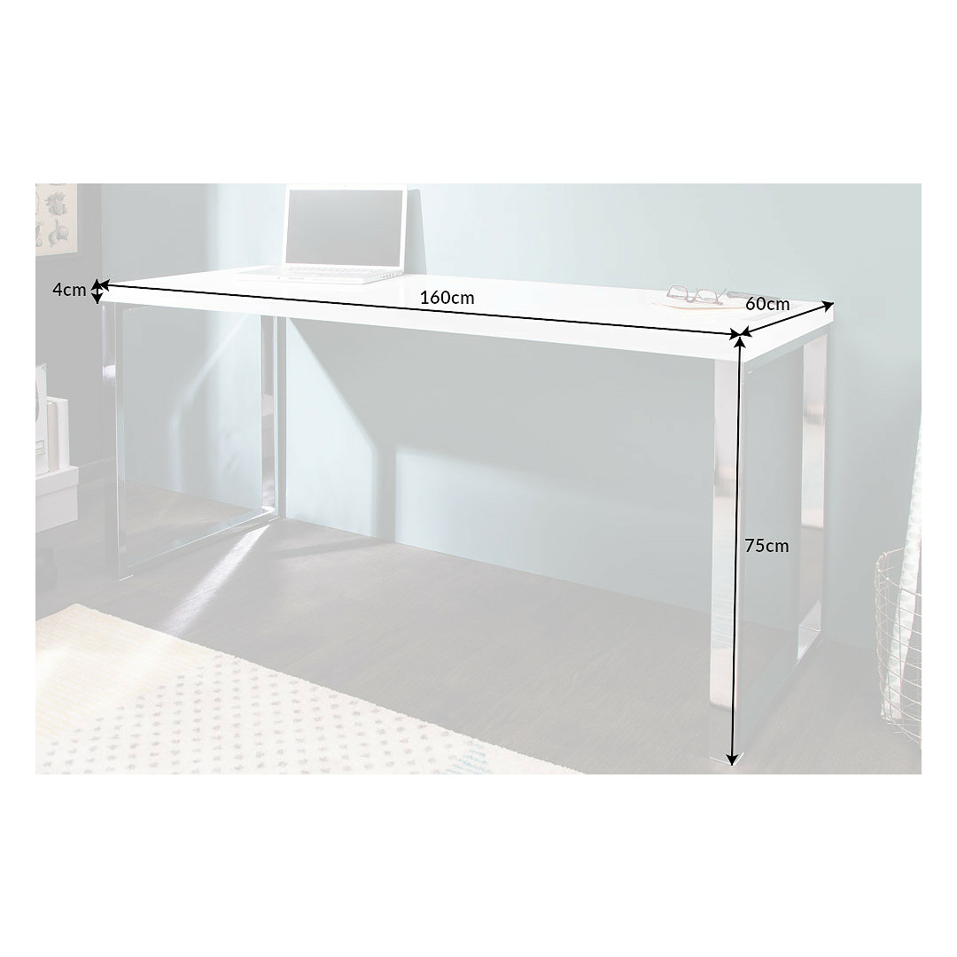 Rašomasis stalas White Desk baltas 160x60 cm