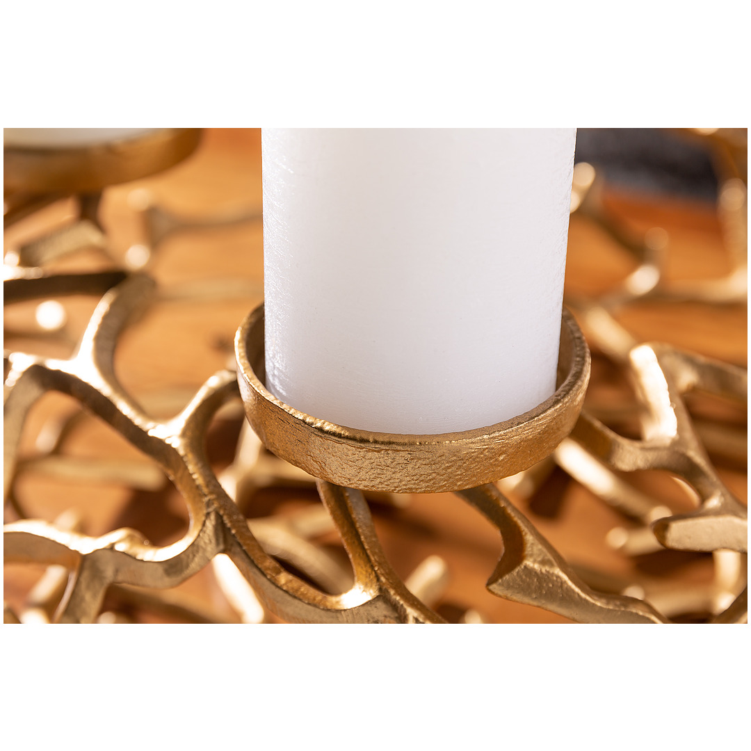 Žvakidė, 4 žvakėms Abstract, 38 cm, aukso spalvos