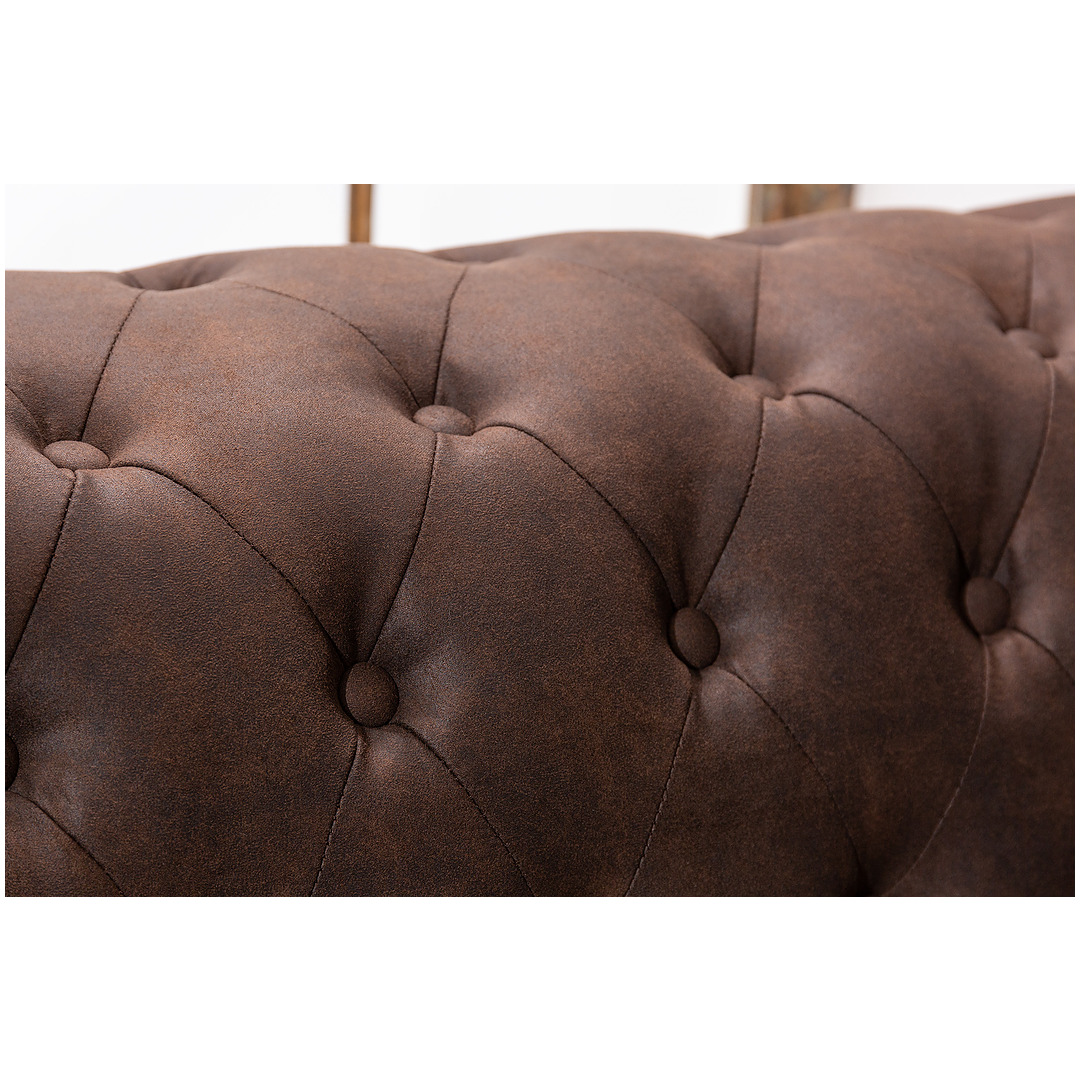 Sofa Chesterfield II 3 dalių, 210 cm sendintos rudos spalvos