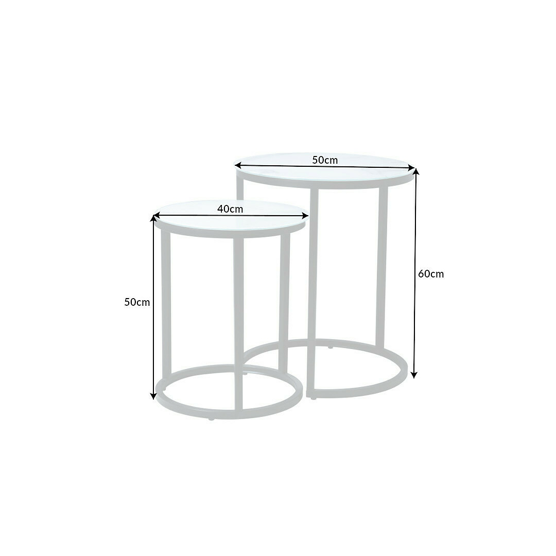 Pristatomi staliukai Elegance, 2 dalių komplektas, 40 cm, marmuro imitacija