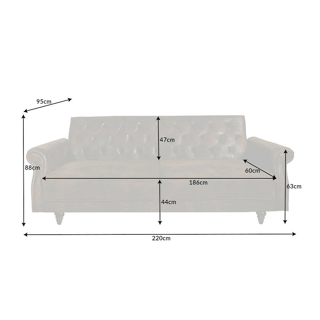 Sofa-lova Maison Belle II 220 cm, sendinta ruda