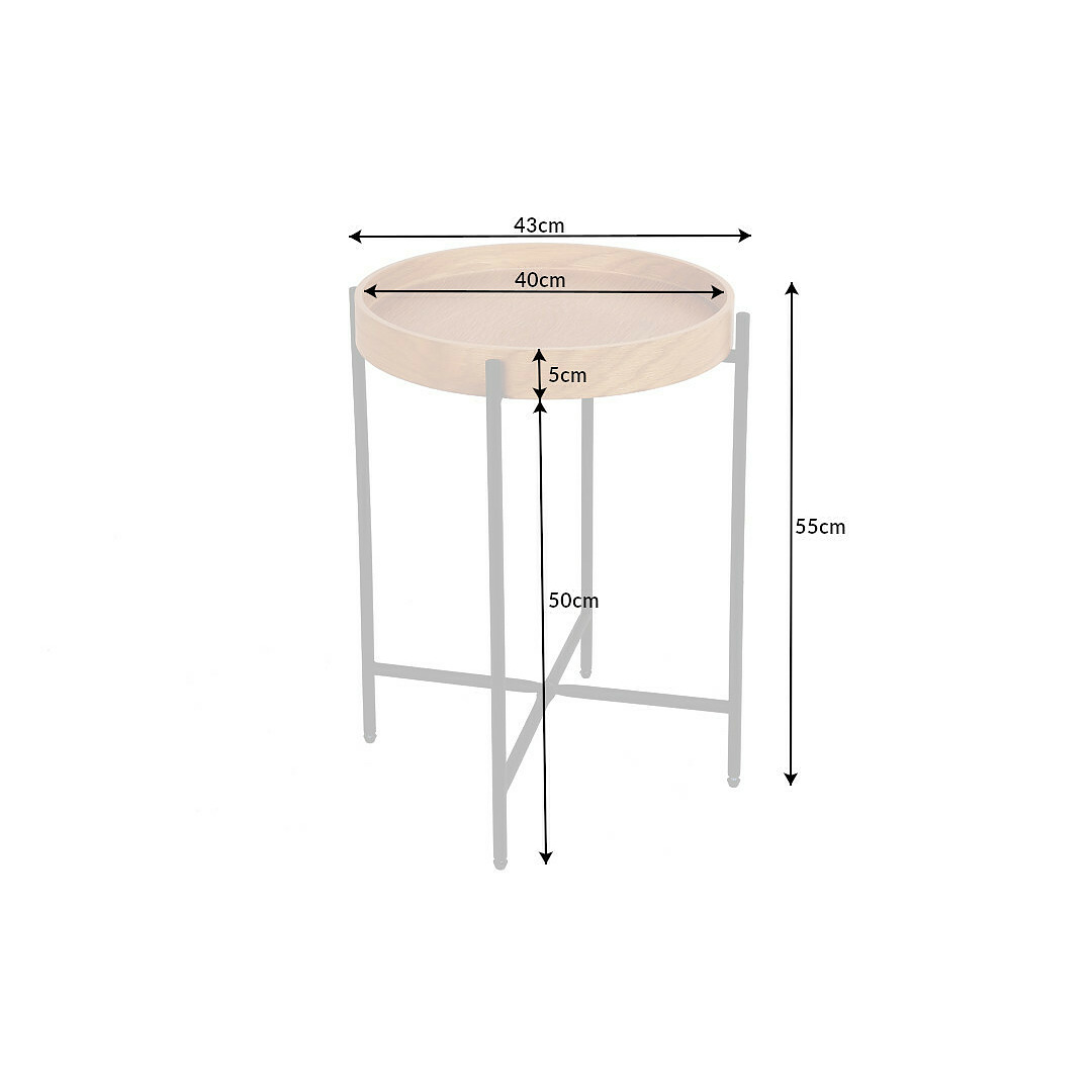 Šoninis staliukas Elements 43 cm, su padėklu, ąžuolas