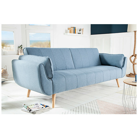 Sofa-lova Divani II, 215 cm, šviesiai mėlyna, struktūrinis audinys
