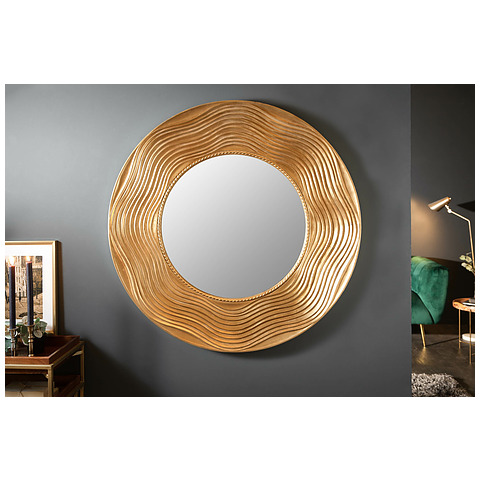 Sieninis veidrodis Circle 100 cm, apvalus, aukso spalvos