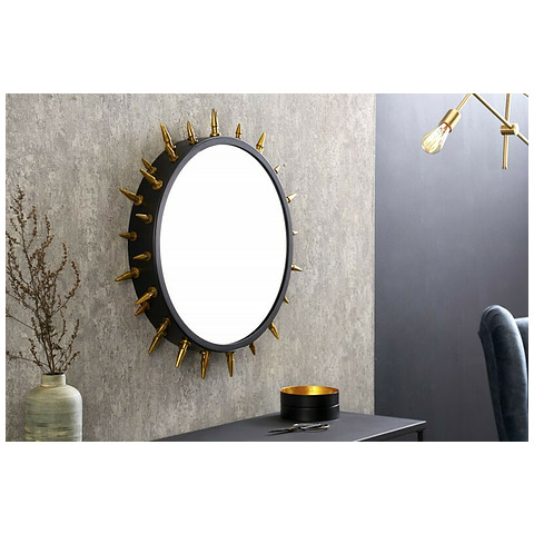 Sieninis veidrodis Abstract 66 cm juodos ir aukso spalvos