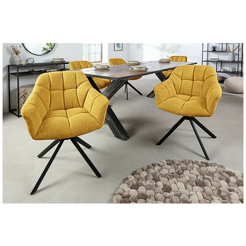 Sukama kėdė Papillon, garstyčių geltonos spalvos