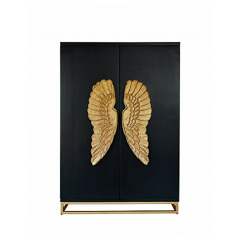 Spinta-baras Angel 140 cm, juodas su aukso spalvos dekoru