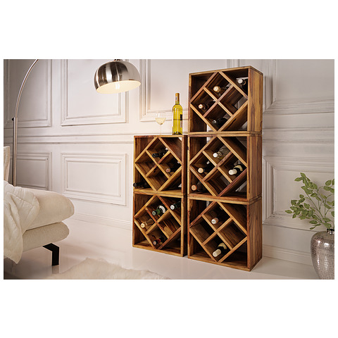 Vyno lentyna Cubus, 40 cm, rausvoji darbergija, 8 buteliams