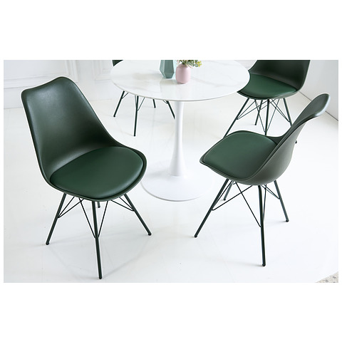 4-ių kėdžių komplektas Scandinavia, tamsiai žalia