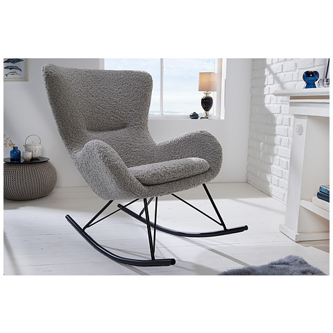 Supamoji kėdė Scandinavia Swing, buklė tipo audinys, pilka