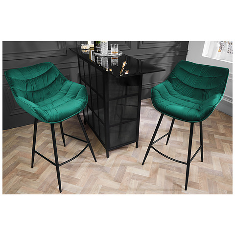 2-jų baro kėdžių komplektas, The Dutch Comfort, aksomas, smaragdo žalia