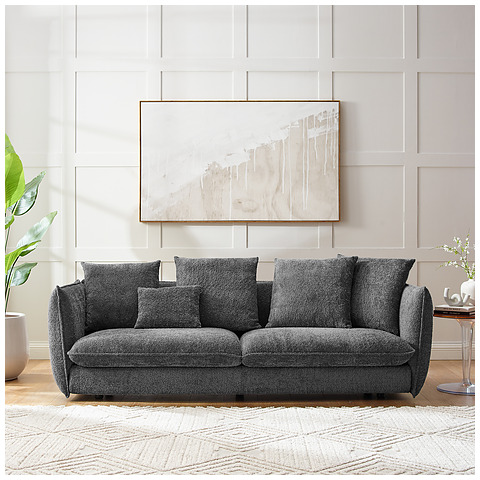 Sofa Cocoonig, 225 cm, buklė tipo audinys, pilka