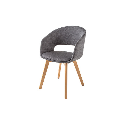 2-ių kėdžių komplektas Nordic Star, ąžuolas, pilka