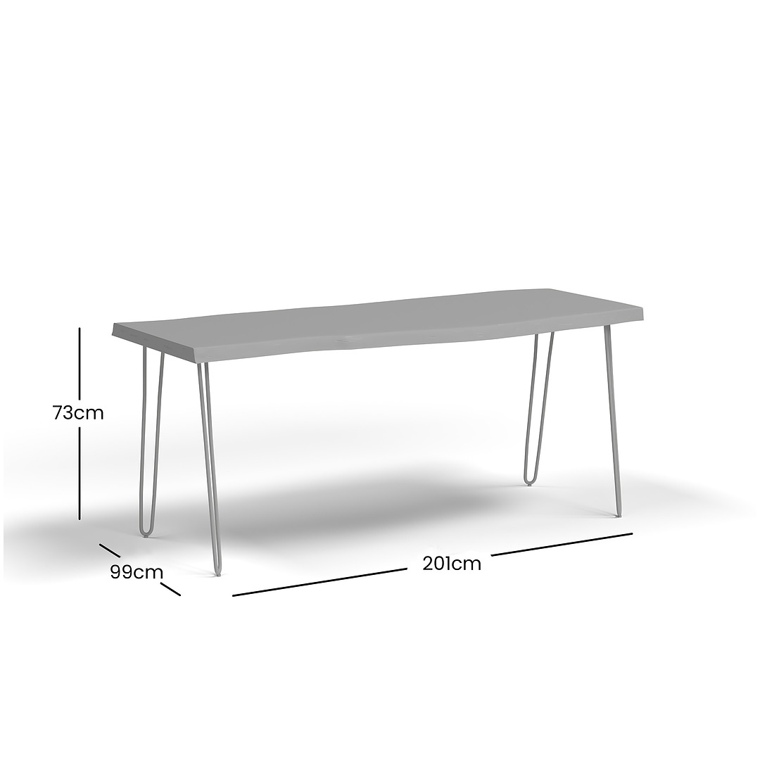 Valgomojo stalas Avola, 201 cm (kaštoninė)