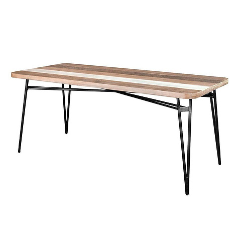 Valgomojo stalas Adesso, 180 cm (juoda / smėlio)