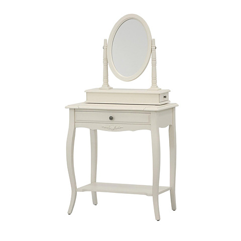 Kosmetinis staliukas su veidrodžiu Dijon, 70 cm (kreminė)