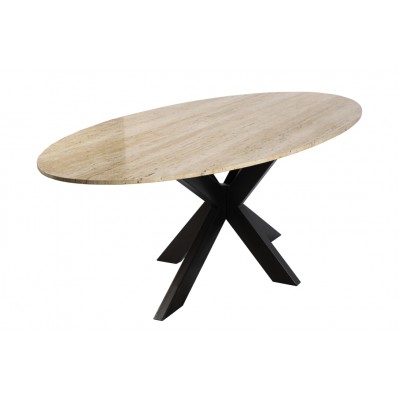 Valgomojo stalas Avalon, ovalus, 230 cm (smėlinė)