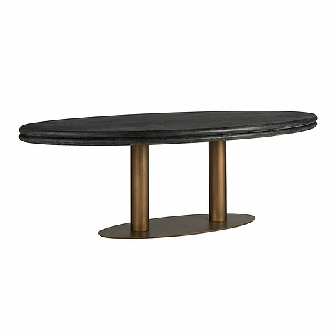 Valgomojo stalas Macaron, ovalus, 235 cm (sendinta juoda)