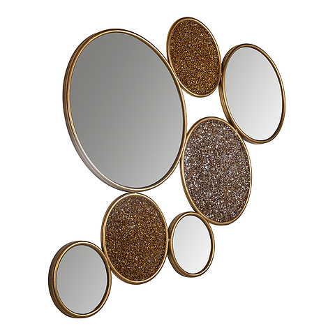 Veidrodis Isaiha, su 4 apvaliais veidrodžiais, didelis (aukso)