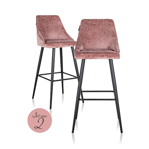 2-jų baro kėdžių komplektas Brooke (rožinė)
