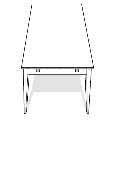 Valgomojo stalas Melville, 210x95 cm (balkšvas ąžuolas / juodos metalinės kojos) 
