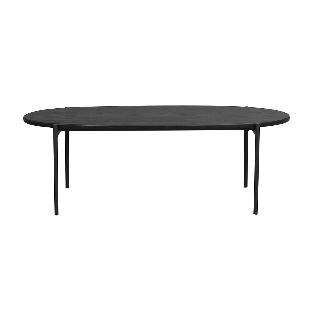 Ovalus kavos staliukas Skye, 120x60 cm (juodos spalvos ąžuolo / juoda)