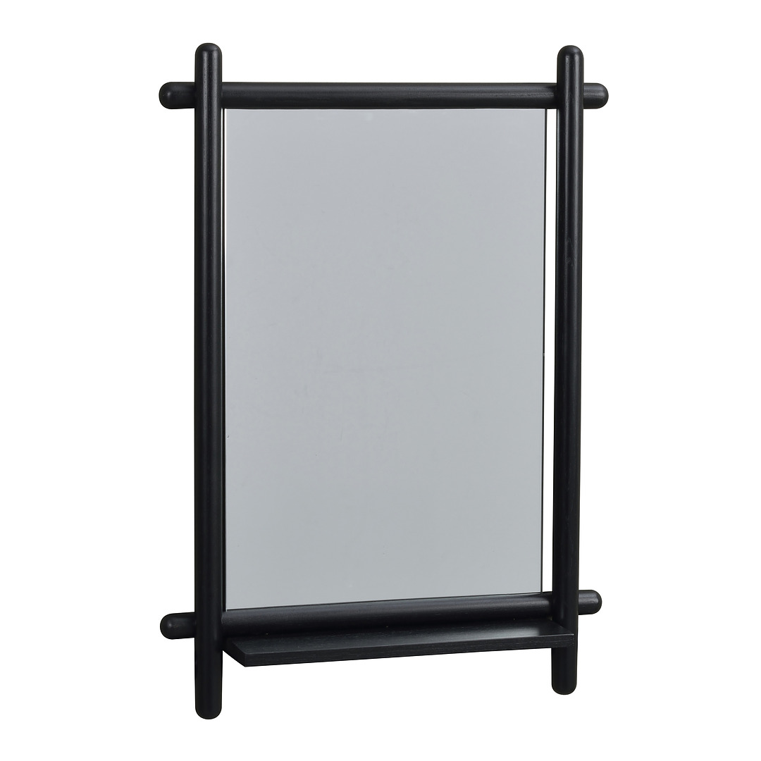 Veidrodis Mirror su lentynėle, 52x74 cm (juodos spalvos ąžuolo)