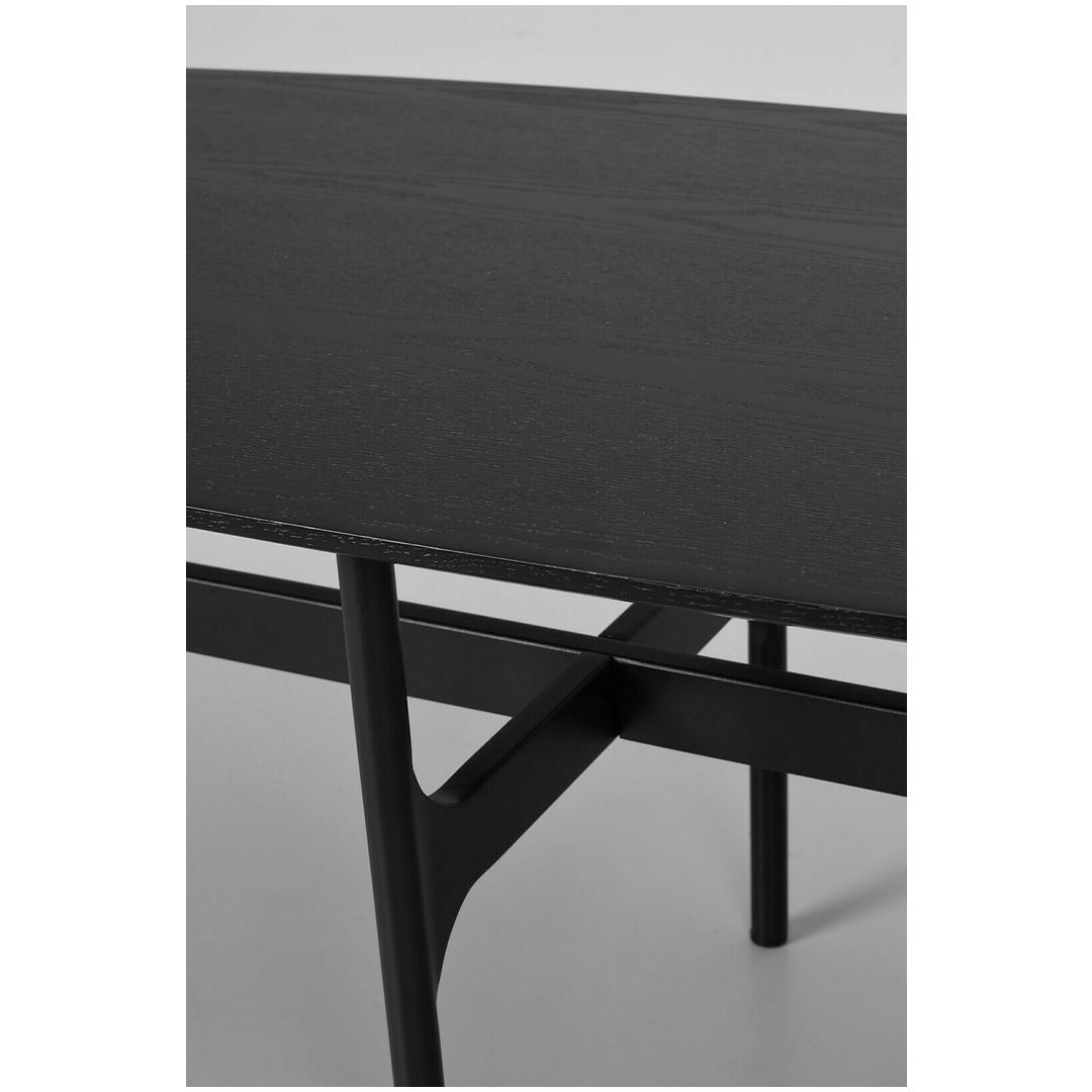 Kavos staliukas Colton, ovalus, 180x50, uosio mediena (juoda / juoda)