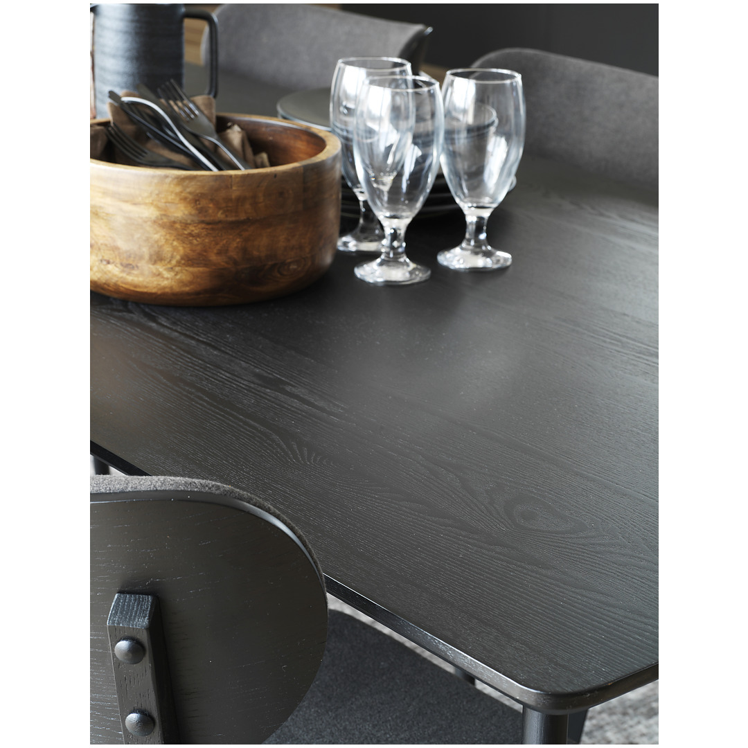 Valgomojo stalas Yumi, stačiakampis, 190x90 cm (juodai beicuotas uosis)