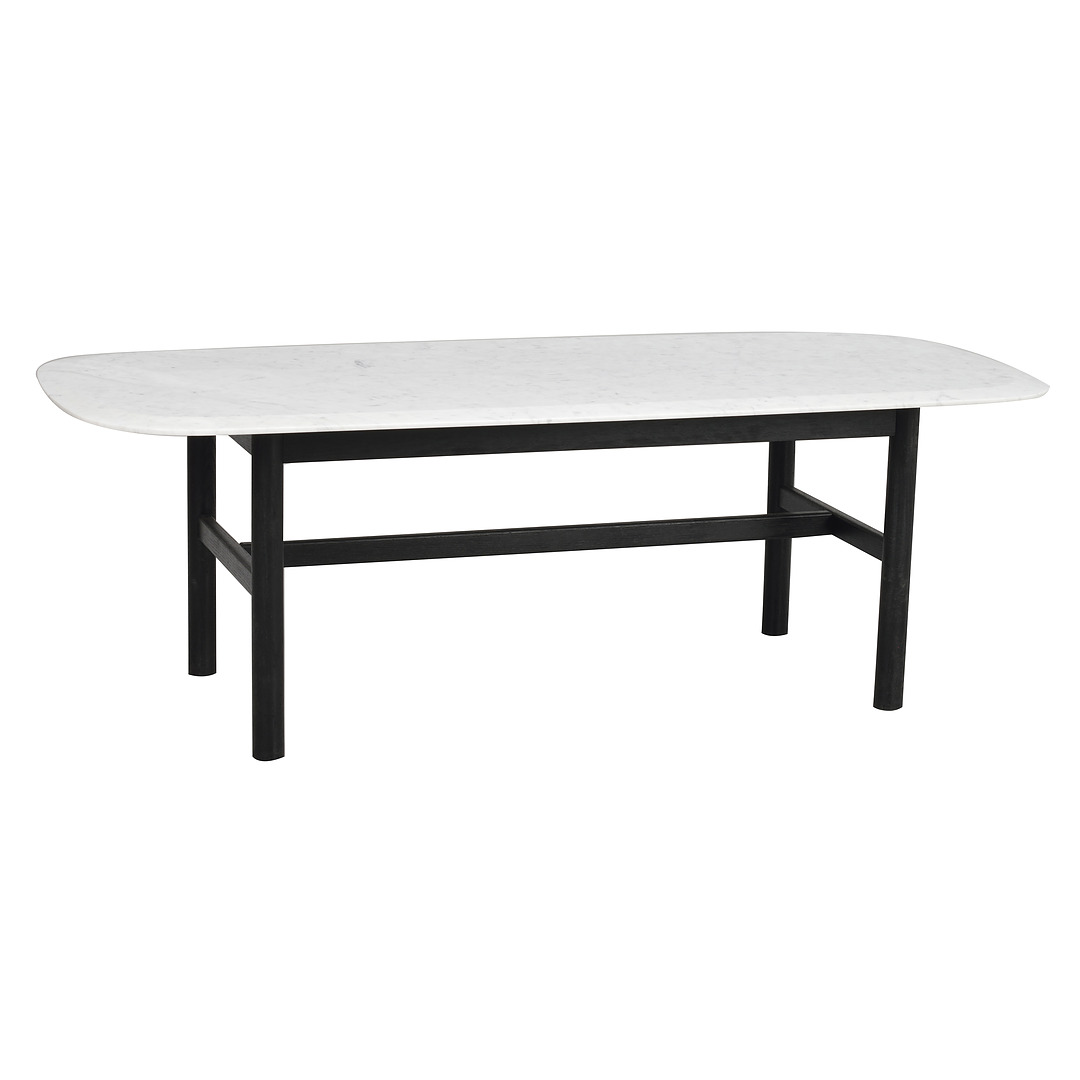 Kavos staliukas Hammond, 135x62 cm, ąžuolo mediena, marmuras (juoda / balta)