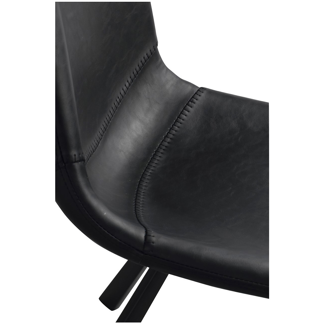 Kėdė Alpha, 2 vnt. (juodas PU / juodos metalinės kojos)