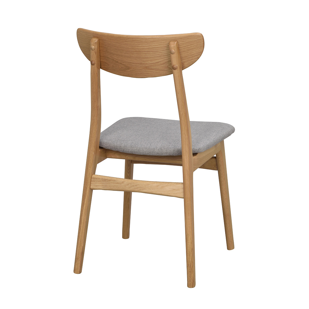 2-jų kėdžių komplektas Rodham, ąžuolo mediena (ąžuolo / šviesiai pilka)