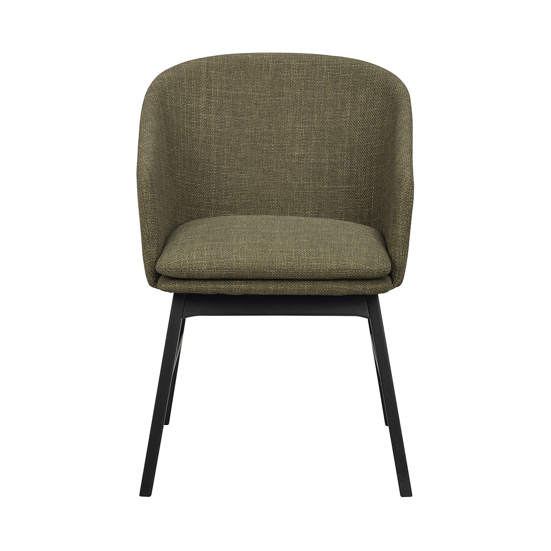 2-jų kėdžių komplektas Windham, audinys, ąžuolo medienos kojos (žalia / juoda)