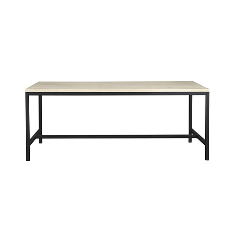 Valgomojo stalas Everett, 180 cm (balkšvas ąžuolas / juoda)