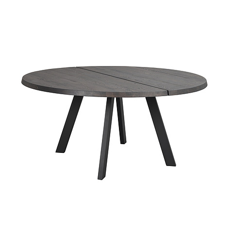Apvalus valgomojo stalas Fred, 160 cm (tamsiai rudas ąžuolas / juoda)