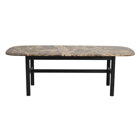Kavos staliukas Hammond, 135x62 cm, ąžuolo mediena, marmuras (juoda / ruda)