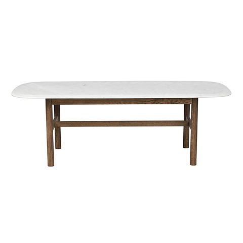 Kavos staliukas Hammond, 135x62 cm, ąžuolo mediena, marmuras (ruda / balta)