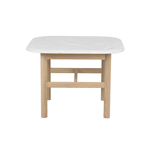 Kavos staliukas Hammond, 62x62 cm, ąžuolo mediena, marmuras (balkšva / balta)