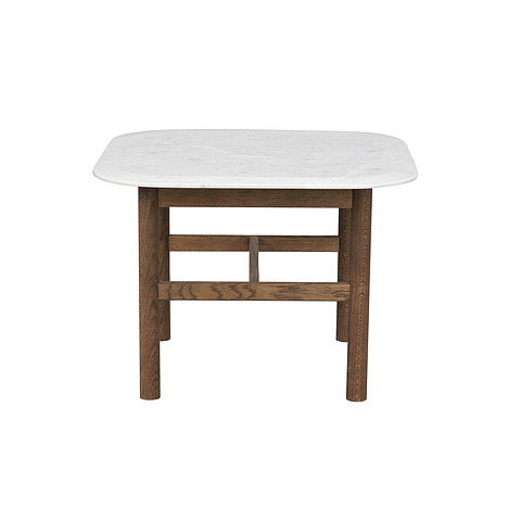 Kavos staliukas Hammond, 62x62 cm, ąžuolo mediena, marmuras (ruda / balta)