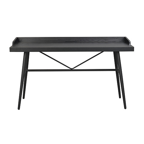 Rašomasis stalas Springdale, uosio mediena, metalas (juoda / juoda)
